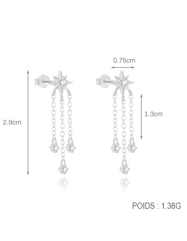 Boucles d'oreilles argent 925 - ETOILE FILANTE