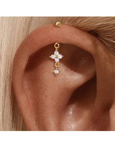 Upper Helix FLEUR 1mm - argent 925 2