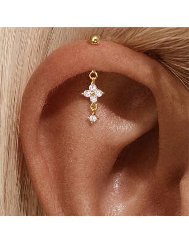 Upper Helix FLEUR 1mm - argent 925