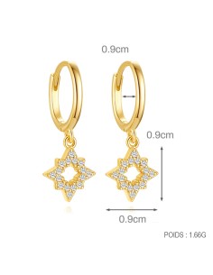 Boucles d'oreilles argent 925 doré à l'or fin - FLOCONS