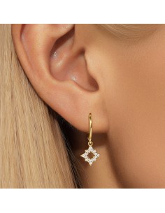 Boucles d'oreilles argent 925 doré à l'or fin - FLOCONS 2