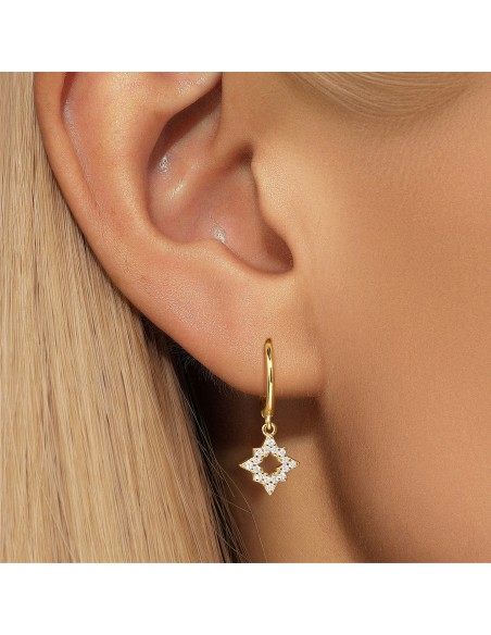 Boucles d'oreilles argent 925 doré à l'or fin - FLOCONS