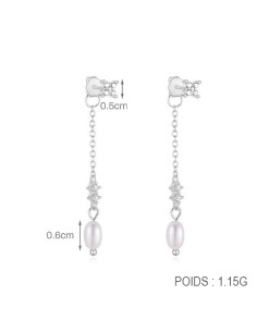 Boucles d'oreilles argent 925 - PERLEE