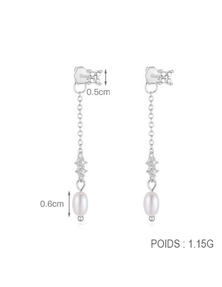 Boucles d'oreilles argent 925 - PERLEE