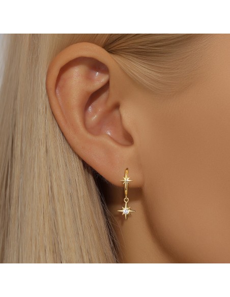Boucles d'oreilles argent 925 doré à l'or fin - ASTRE