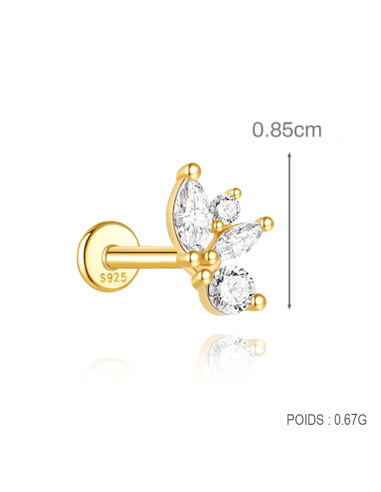 Labret Lilia 1.2mm - argent 925 doré à l'or fin