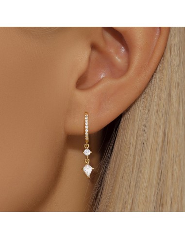 Boucles d'oreilles argent 925 doré à l'or fin -...