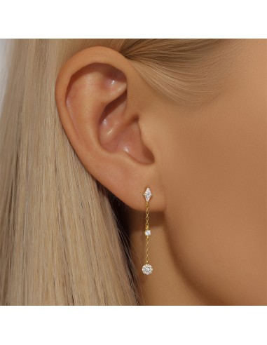 Boucles d'oreilles argent 925 doré à l'or fin -...