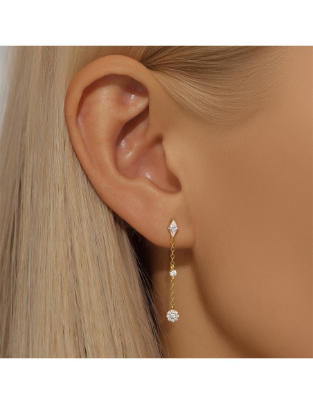 Boucles d'oreilles argent 925 doré à l'or fin - DROP