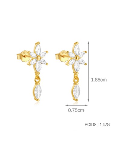 Boucles d'oreilles argent 925 doré à l'or fin -...