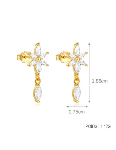 Boucles d'oreilles argent 925 doré à l'or fin - LYS