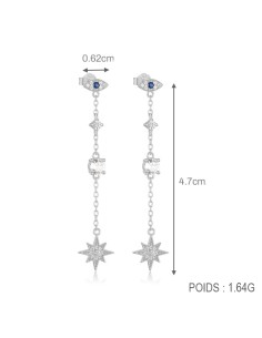 Boucles d'oreilles argent 925 - EYE