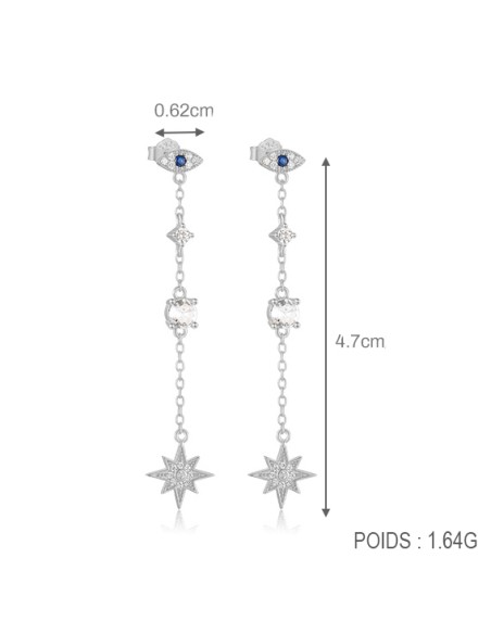 Boucles d'oreilles argent 925 - EYE
