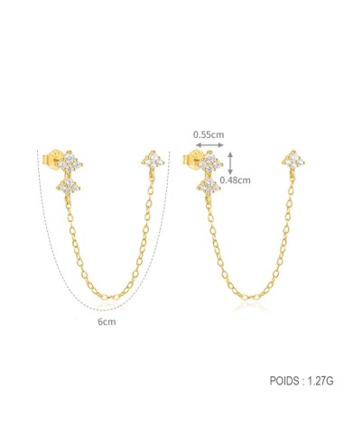 Boucles d'oreilles argent 925 doré à l'or fin -...