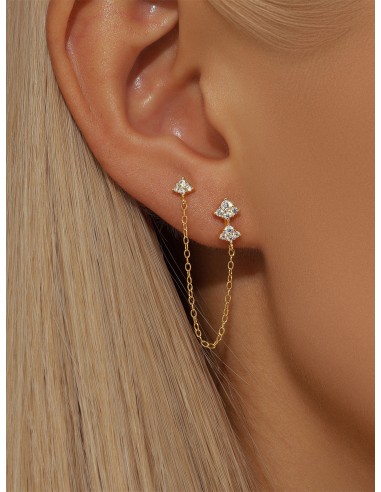 Boucles d'oreilles argent 925 doré à l'or fin -...