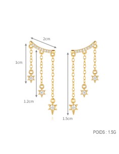 Boucles d'oreilles argent 925 doré à l'or fin - NUIT