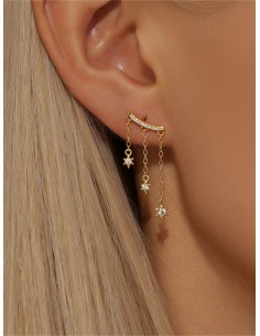 Boucles d'oreilles argent 925 doré à l'or fin - NUIT 2