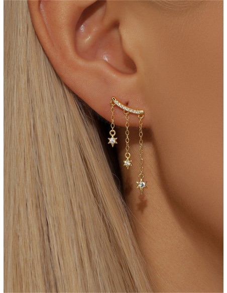 Boucles d'oreilles argent 925 doré à l'or fin - NUIT
