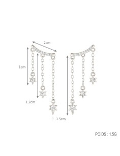 Boucles d'oreilles argent 925 - NUIT
