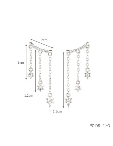 Boucles d'oreilles argent 925 - NUIT