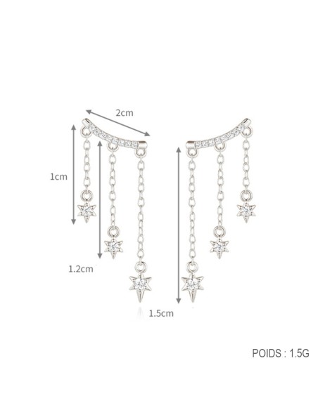 Boucles d'oreilles argent 925 - NUIT