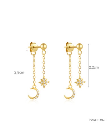 Boucles d'oreilles argent 925 doré à l'or fin -...