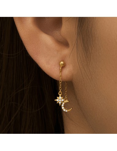 Boucles d'oreilles argent 925 doré à l'or fin -...