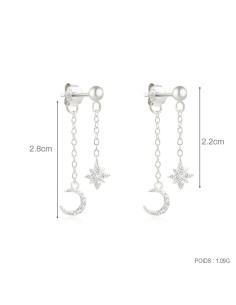 Boucles d'oreilles argent 925 - MOON