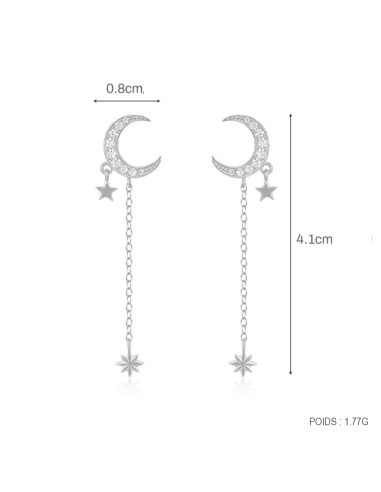 Boucles d'oreilles argent 925 - LUNE