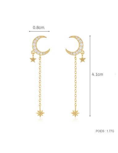 Boucles d'oreilles argent 925 doré à l'or fin -...
