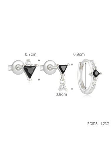 Set 3 boucles TRIANGLE - argent 925