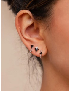 Set 3 boucles TRIANGLE - argent 925 2