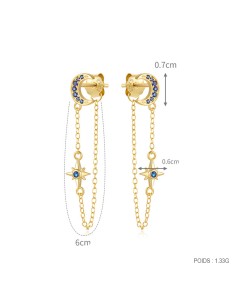 Boucles d'oreilles argent 925 doré à l'or fin - LUNE BIS
