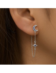 Boucles d'oreilles argent 925 - LUNE BIS 2