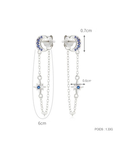 Boucles d'oreilles argent 925 - LUNE BIS