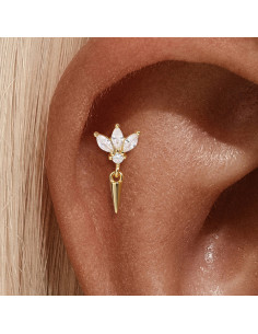 Labret Lotus spike 1.2mm - argent 925 2