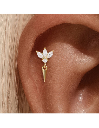 Labret Lotus spike 1.2mm - argent 925