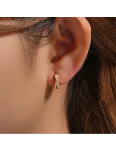 Boucles d'oreilles argent 925 doré à l'or fin - TWIST