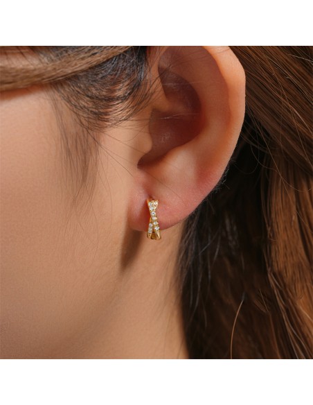 Boucles d'oreilles argent 925 doré à l'or fin - TWIST