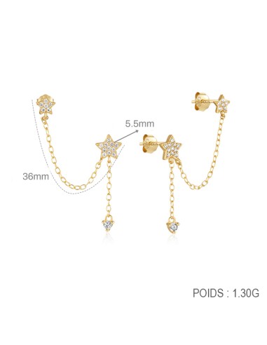 Boucles d'oreilles argent 925 doré à l'or fin -...