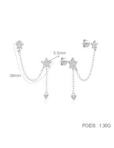 Boucles d'oreilles argent 925 - STARS