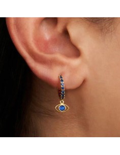 Boucles d'oreilles argent 925 - OEIL BLEU 2