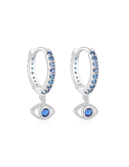 Boucles d'oreilles argent 925 - OEIL BLEU