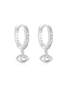 Boucles d'oreilles argent 925 - OEIL BLANC
