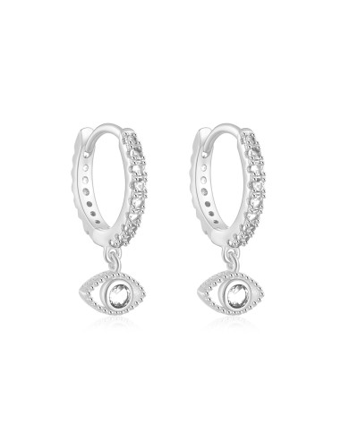 Boucles d'oreilles argent 925 - OEIL BLANC