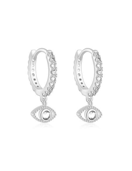 Boucles d'oreilles argent 925 - OEIL BLANC