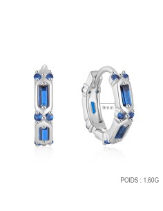 Boucles d'oreilles argent 925 - REC BLEU