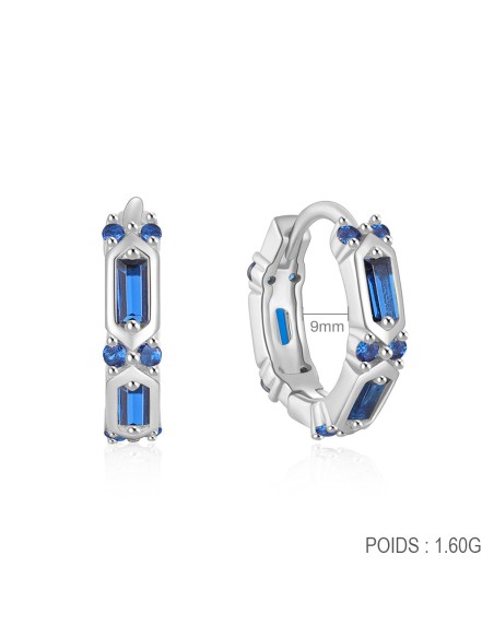 Boucles d'oreilles argent 925 - REC BLEU
