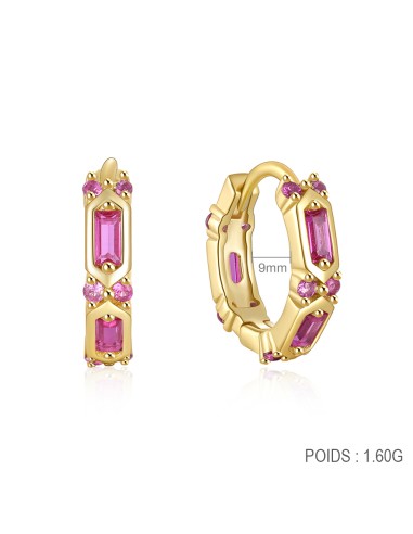 Boucles d'oreilles argent 925 doré à l'or fin -...