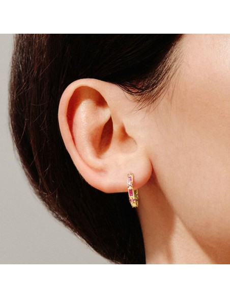 Boucles d'oreilles argent 925 doré à l'or fin - REC ROSE